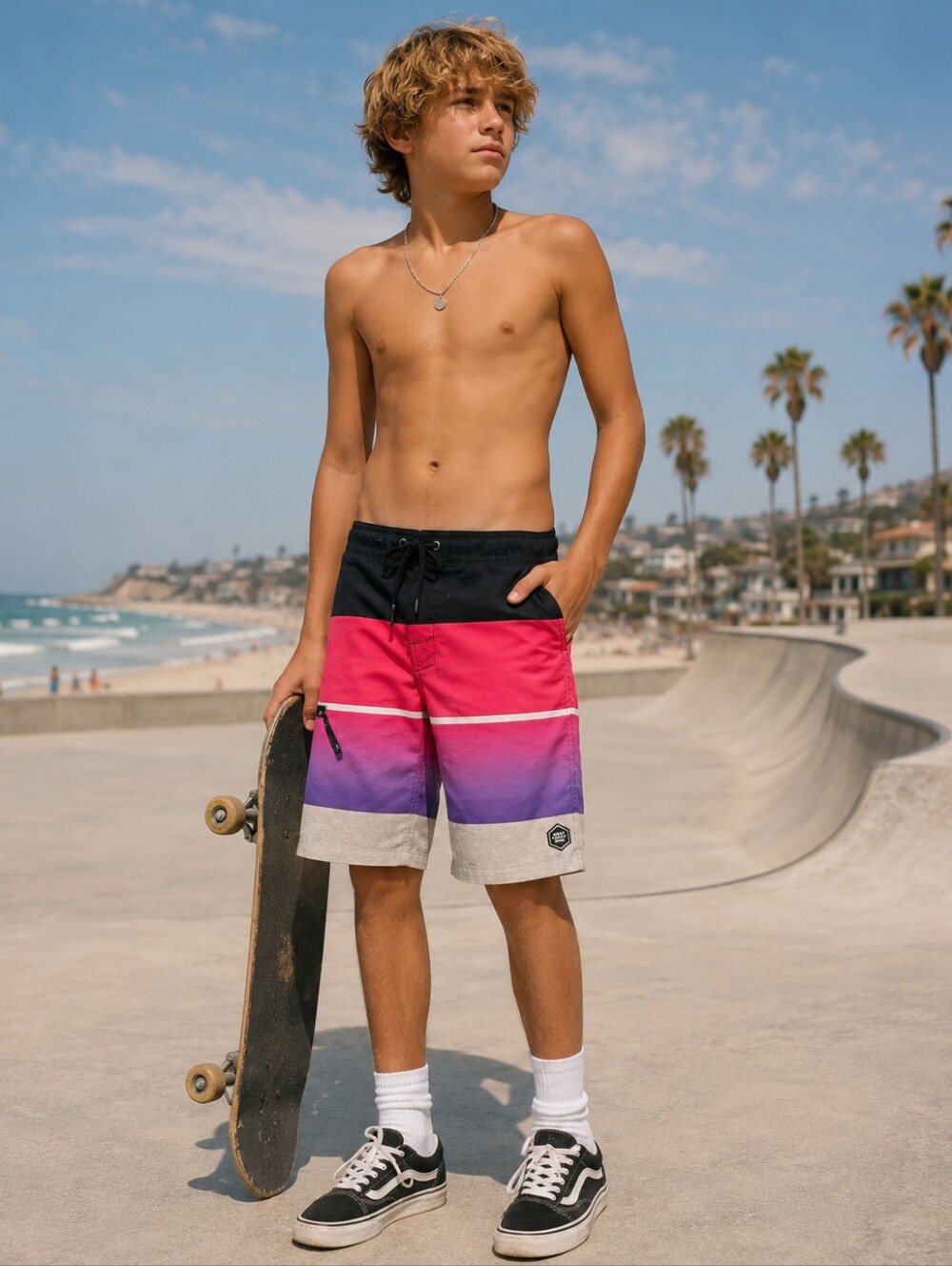 West 49 Skate to Surf Ombre Swim Shorts - Youth Size 15/16